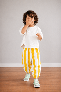 Boy wearing Anaario Sun Stripe Wrap Co-ord Set