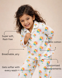 Girl wearing Anaario Sunny Daisies Night Suit