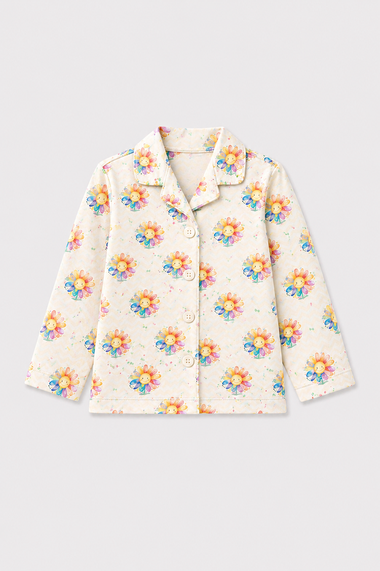 Girl wearing Anaario Sunny Daisies Night Suit