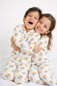 Girl wearing Anaario Sunny Daisies Night Suit