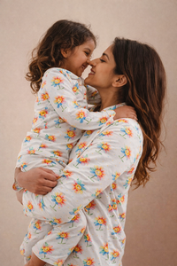Girl wearing Anaario Sunny Daisies Night Suit