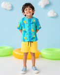 Boy wearing Anaario Sunny Parrot Magic Shorts Co-ord Set