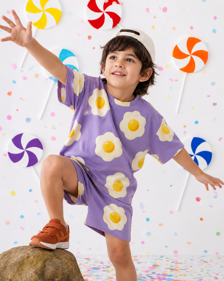 Boy wearing Anaario Sunny Side Up Co-ord Set
