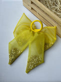 Anaario Sunshine Beaded Bow Hair Tie, yellow beaded bow hair tie for kids