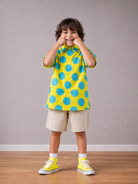 Boy wearing Anaario Sunshine Dot Oversized Shirt