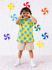 Boy wearing Anaario Sunshine Dot Oversized Shirt