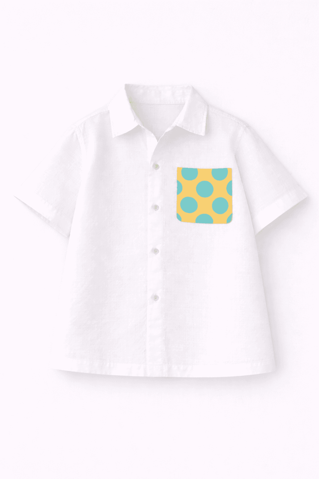 Boy wearing Anaario Sunshine Pop Pocket Shirt Set