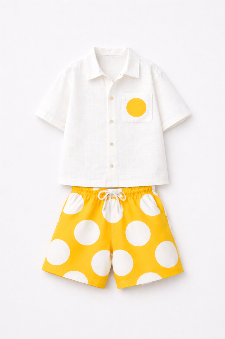 Boy wearing Anaario Sunshine Pop Shorts