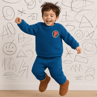 Teal Blue Alphabet Fleece Set