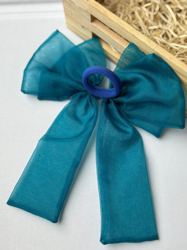 Anaario Teal Bow Hair Tie, hair band for kids
