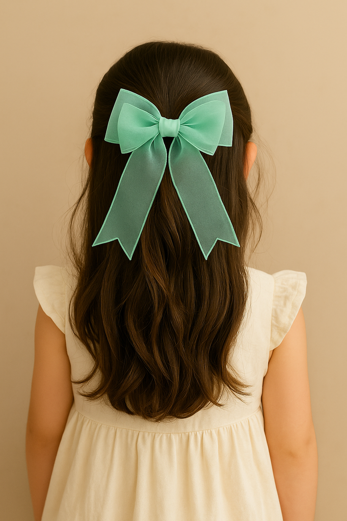 Teal bow hair tie by Anaario