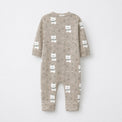 Teddy Bear bamboo cotton baby sleepsuit — footed zip-front sleepsuit, onesie romper