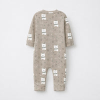 Teddy Bear bamboo cotton baby sleepsuit — footed zip-front sleepsuit, onesie romper