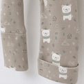 Teddy Bear bamboo cotton baby sleepsuit — zip romper onesie detail