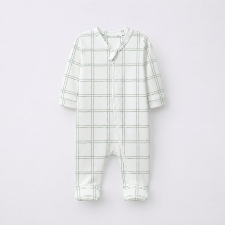 Teddy Bear bamboo cotton baby sleepsuit — full-sleeve baby sleepsuit, zip onesie