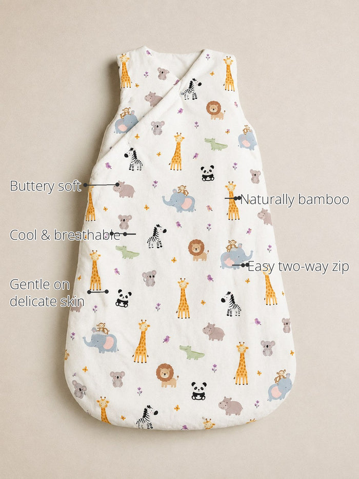Jungle Bamboo Baby Sleeping Bag features