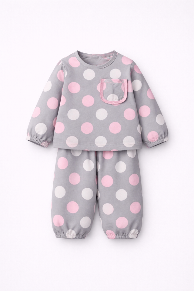 Girl wearing Anaario Bubble Berry Co-ord Set