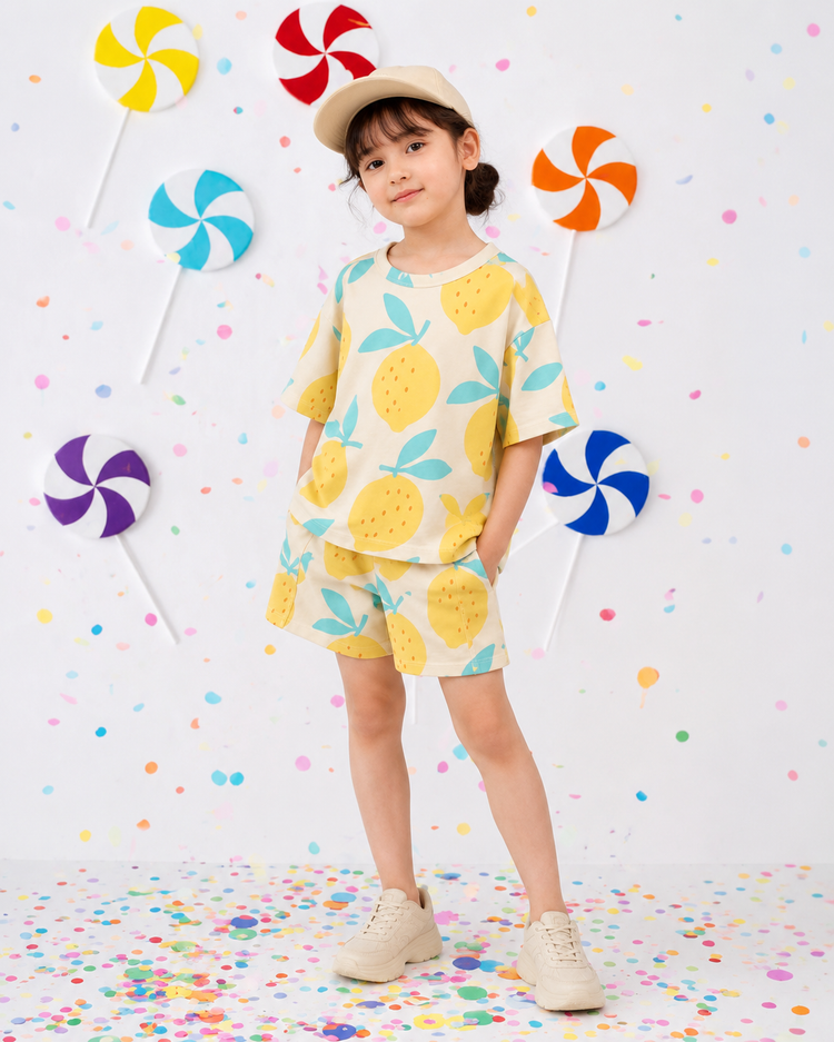 Girl wearing Anaario Bubble-Pop Shorts Set