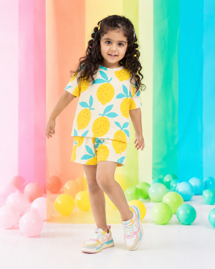 Girl wearing Anaario Bubble-Pop Shorts Set