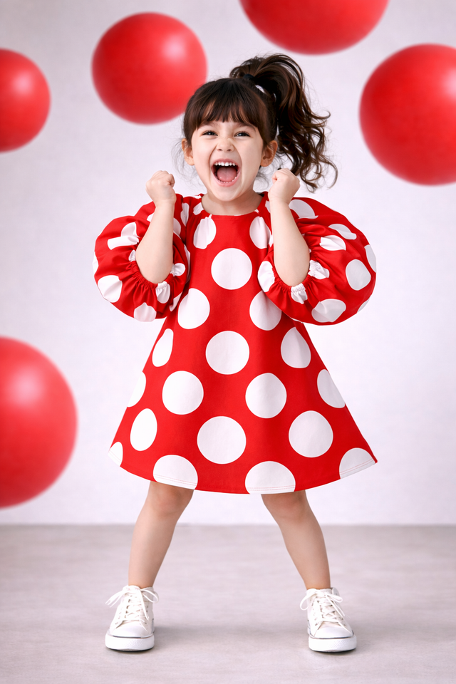 Girl wearing Anaario Candy Apple Dress
