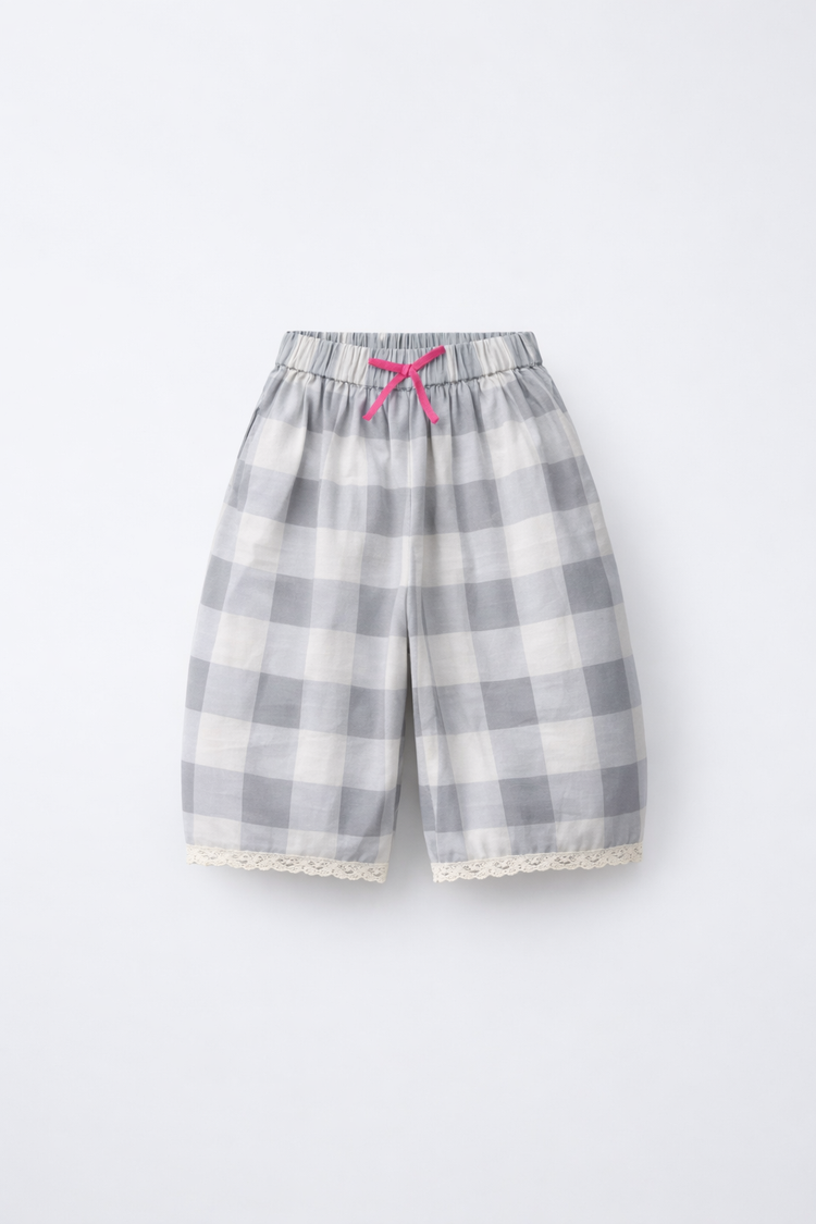 Girl wearing Anaario Cloud-Check Co-ord Set