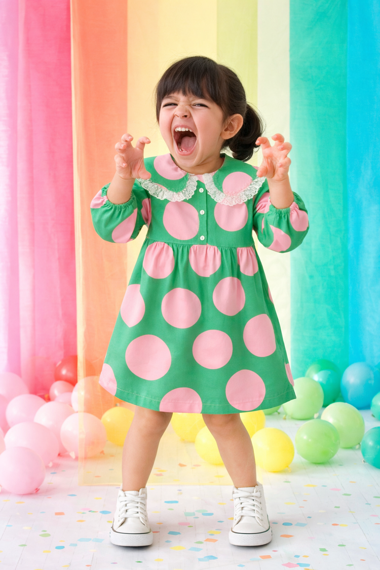 Girl wearing Anaario Emerald Blossom Dress