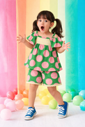 Girl wearing Anaario Garden Party Polka Shorts Set