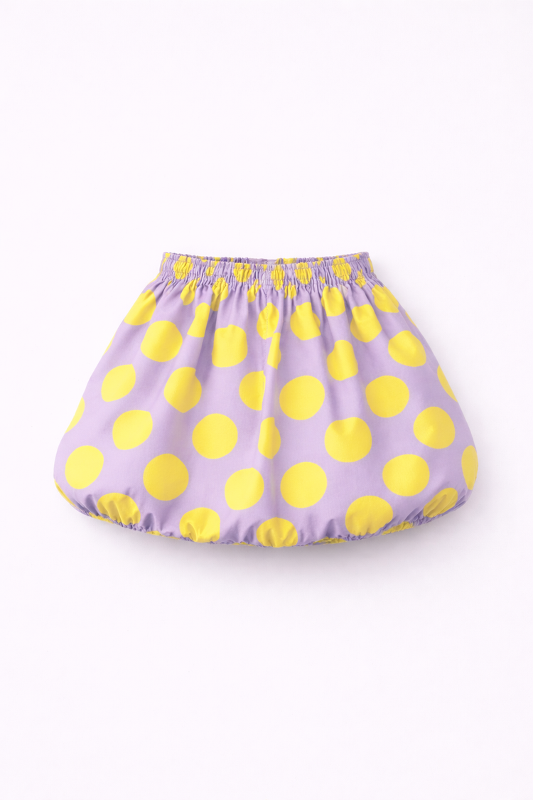 Girl wearing Anaario Lavender Lemon Skirt Set