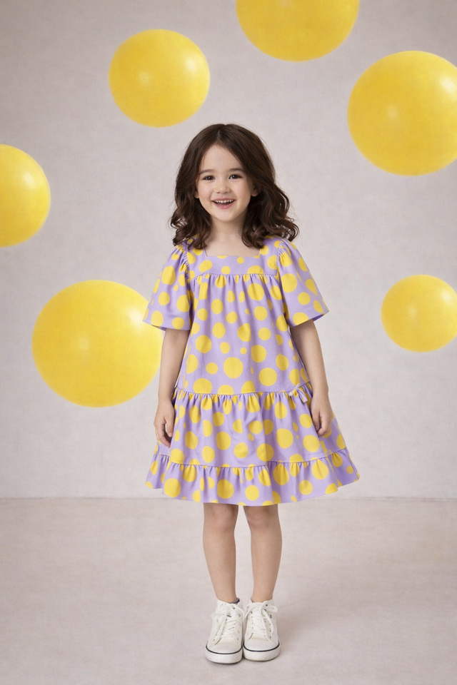 Girl wearing Anaario Lavender Lemonade Dress