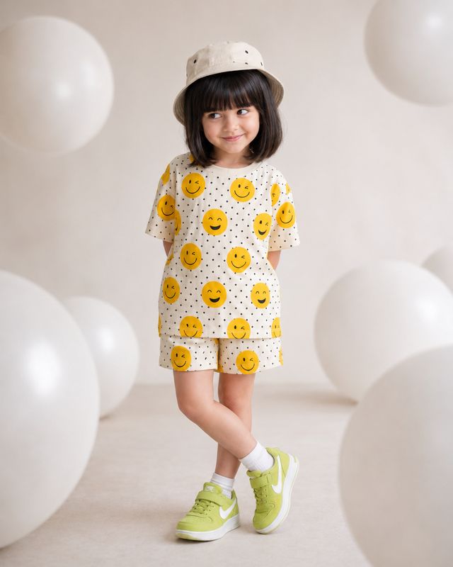 Girl wearing Anaario Marshmallow Shorts Set