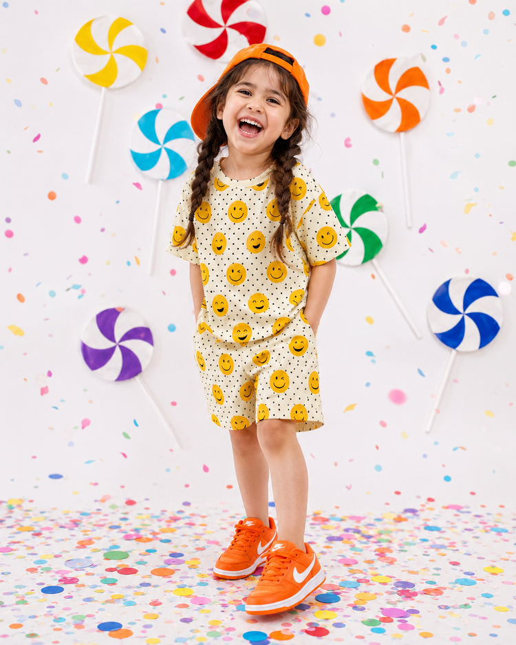 Girl wearing Anaario Marshmallow Shorts Set