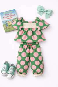 Girl wearing Anaario Meadow Dot Co-ord Set