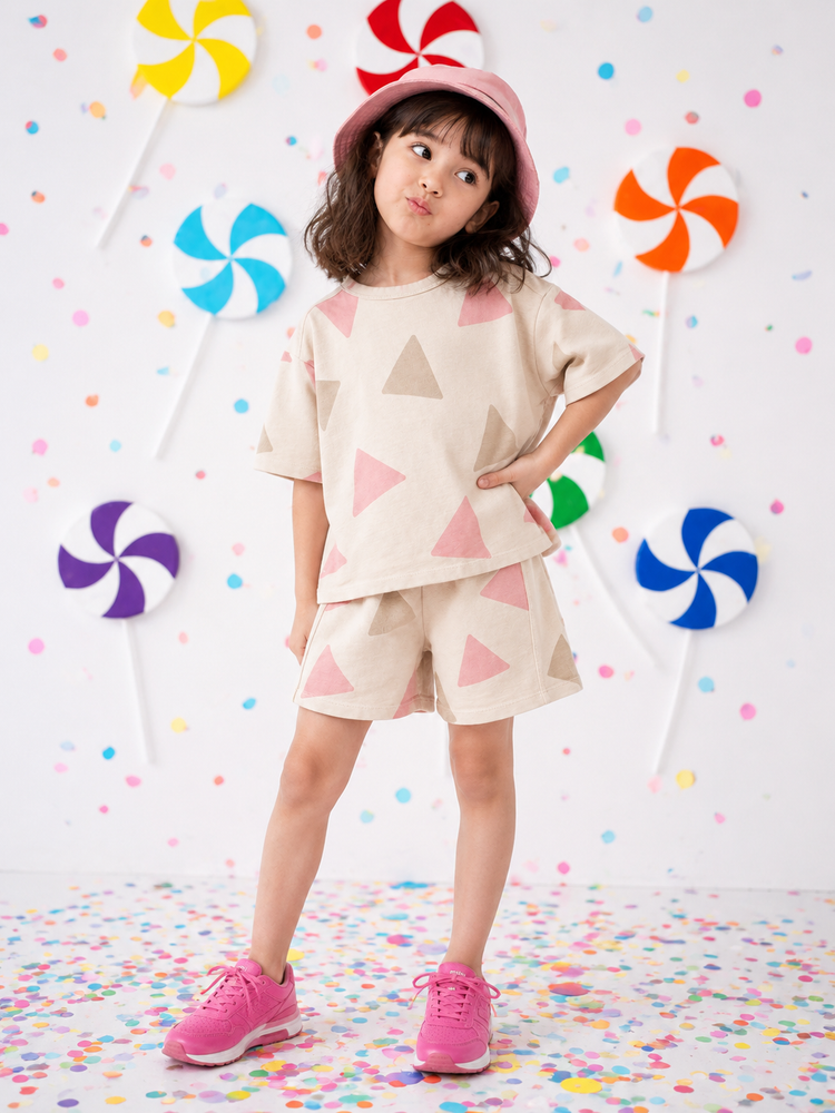 Girl wearing Anaario Meadow Skip Shorts Set