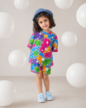 Girl wearing Anaario Merry-Go Shorts Set