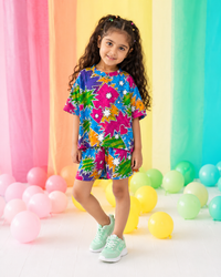Girl wearing Anaario Merry-Go Shorts Set