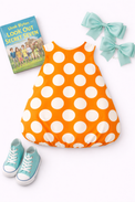 Girl wearing Anaario Orange Creamsicle Dress