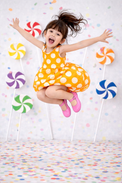 Girl wearing Anaario Orange Creamsicle Dress