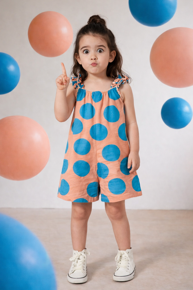 Girl wearing Anaario Peaches and Pop Romper