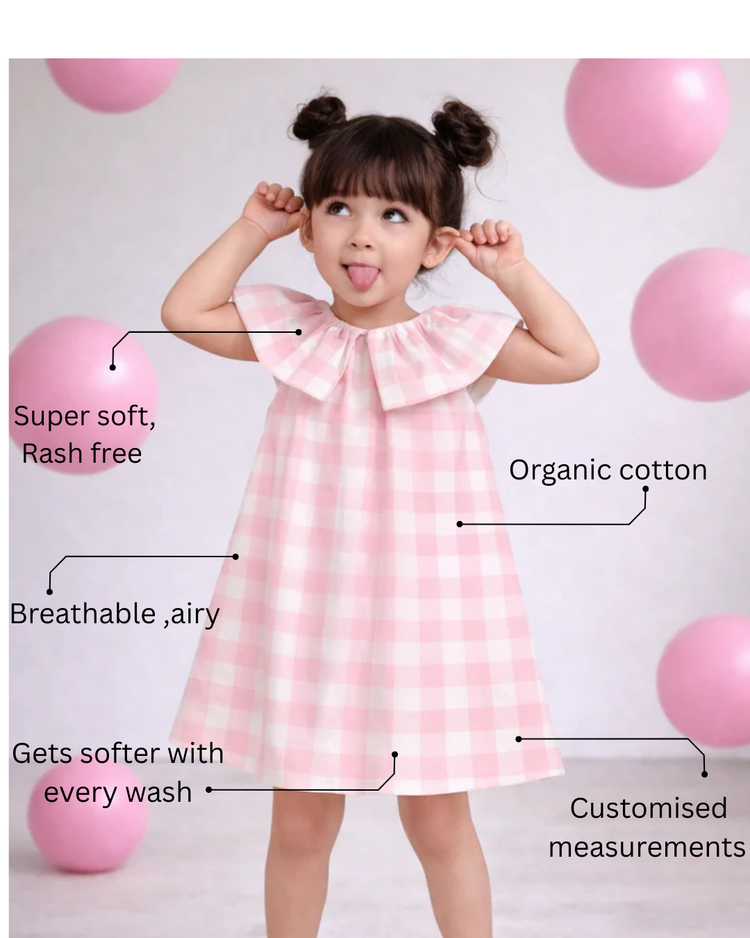 Girl wearing Anaario Peppermint Gingham Dress
