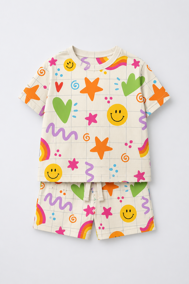 Girl wearing Anaario Peppy Picnic Shorts Set