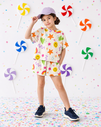 Girl wearing Anaario Peppy Picnic Shorts Set