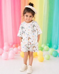 Girl wearing Anaario Popsicle Picnic Shorts Set