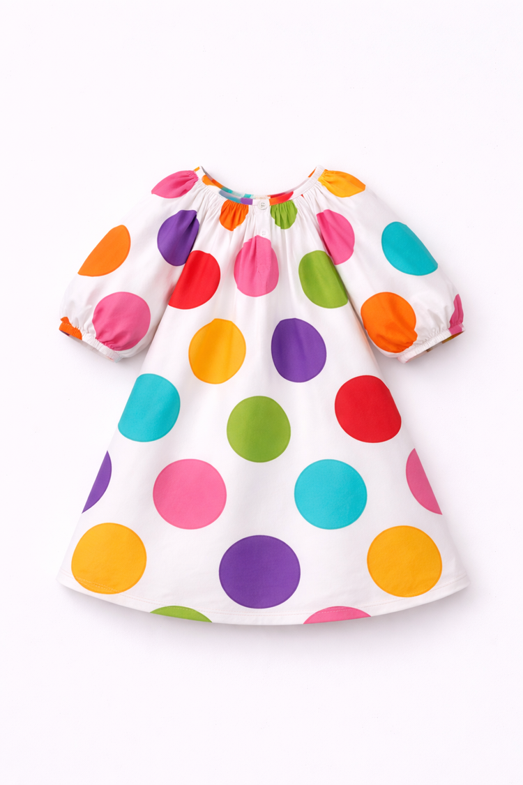 Girl wearing Anaario Rainbow Confetti Dress