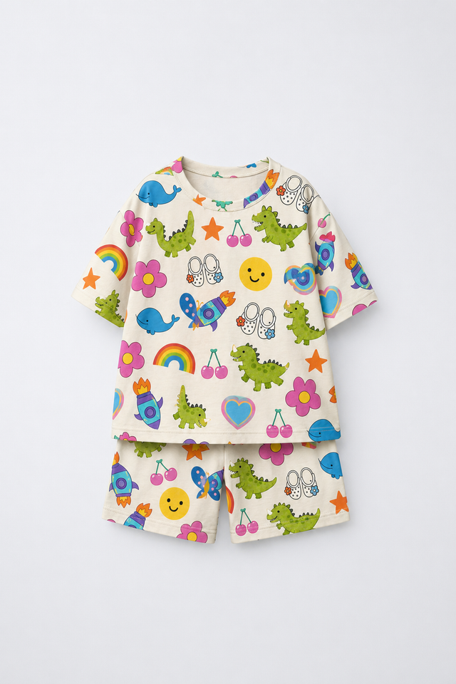 Girl wearing Anaario Skippety-Hop Shorts Set