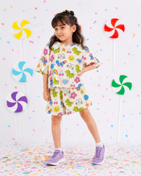 Girl wearing Anaario Skippety-Hop Shorts Set