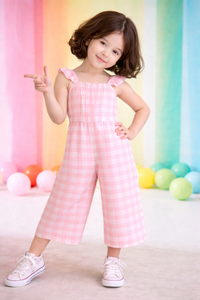 Girl wearing Anaario Strawberry Soda Jumpsuit