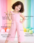 Girl wearing Anaario Strawberry Soda Jumpsuit