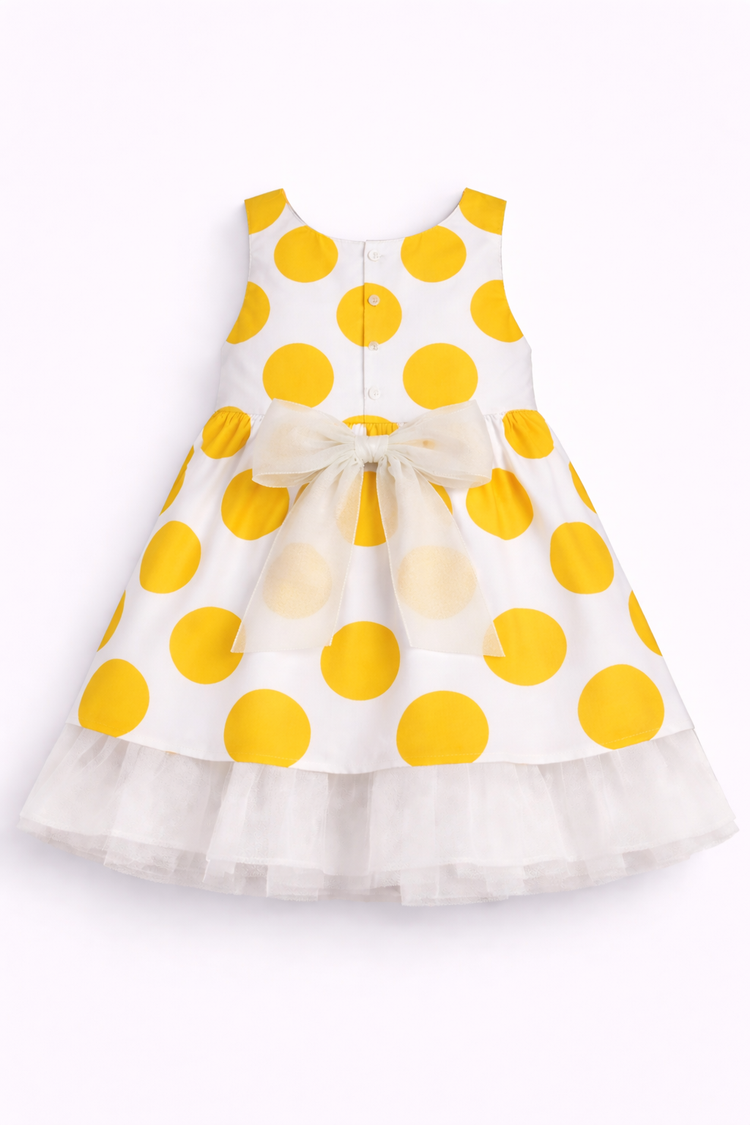Girl wearing Anaario Sun-Kissed Polka Dress