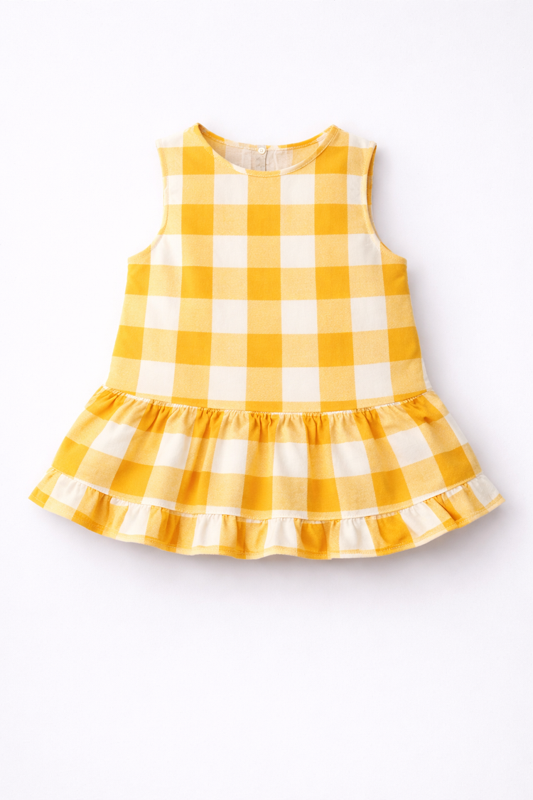 Girl wearing Anaario Sunbeam Gingham Dress