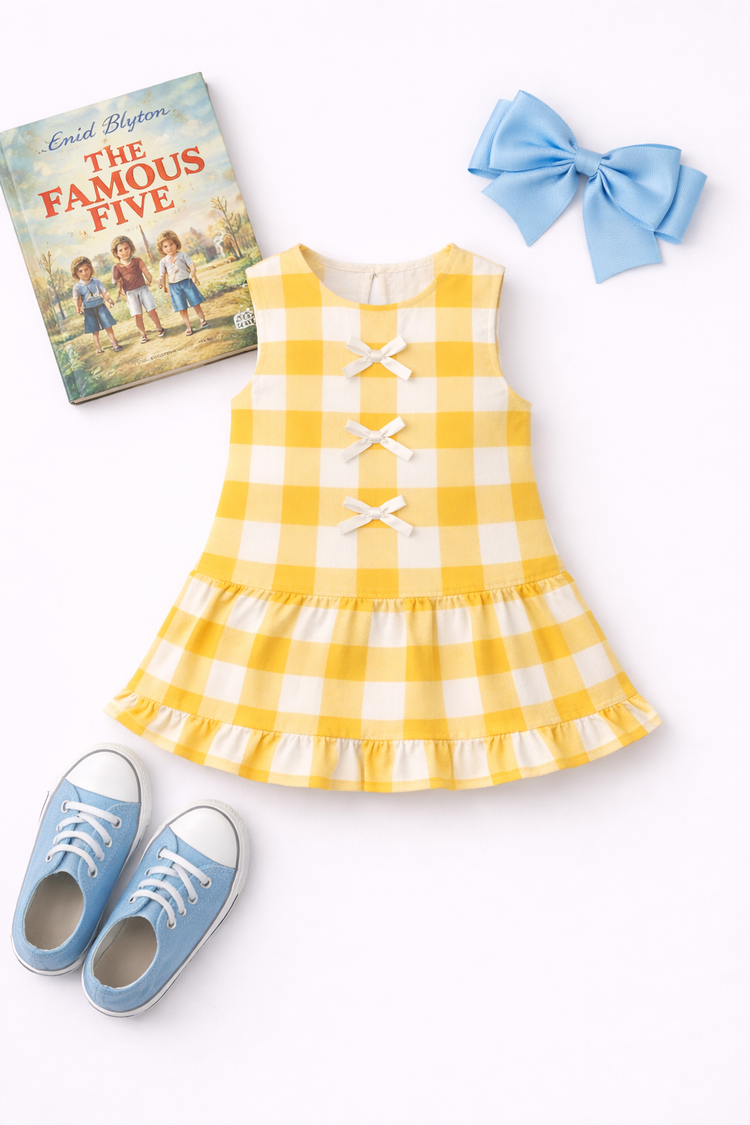 Girl wearing Anaario Sunbeam Gingham Dress